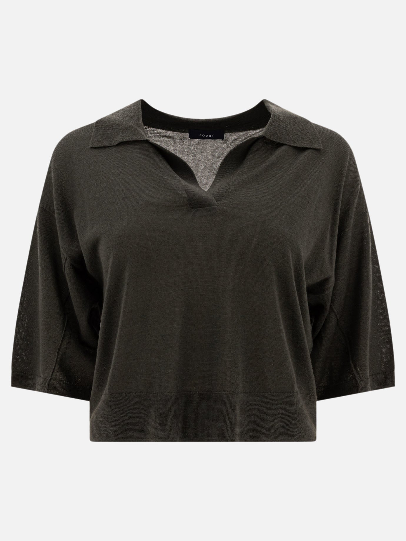 Polo senza bottoni Solid colour  Grigio - Soeur Donna | PDP | VIETTI Online Store | thumbnail