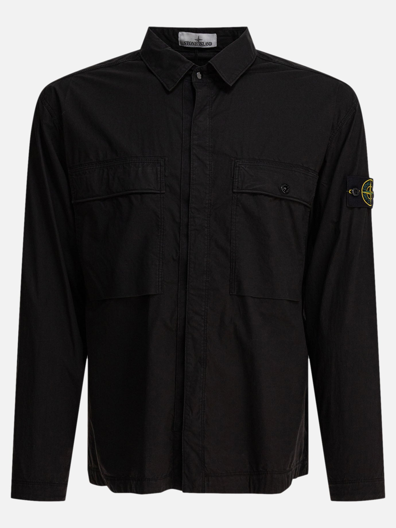 Stone Island Stretch cotton canvas overshirt 23073480_L Black thumbnail_1