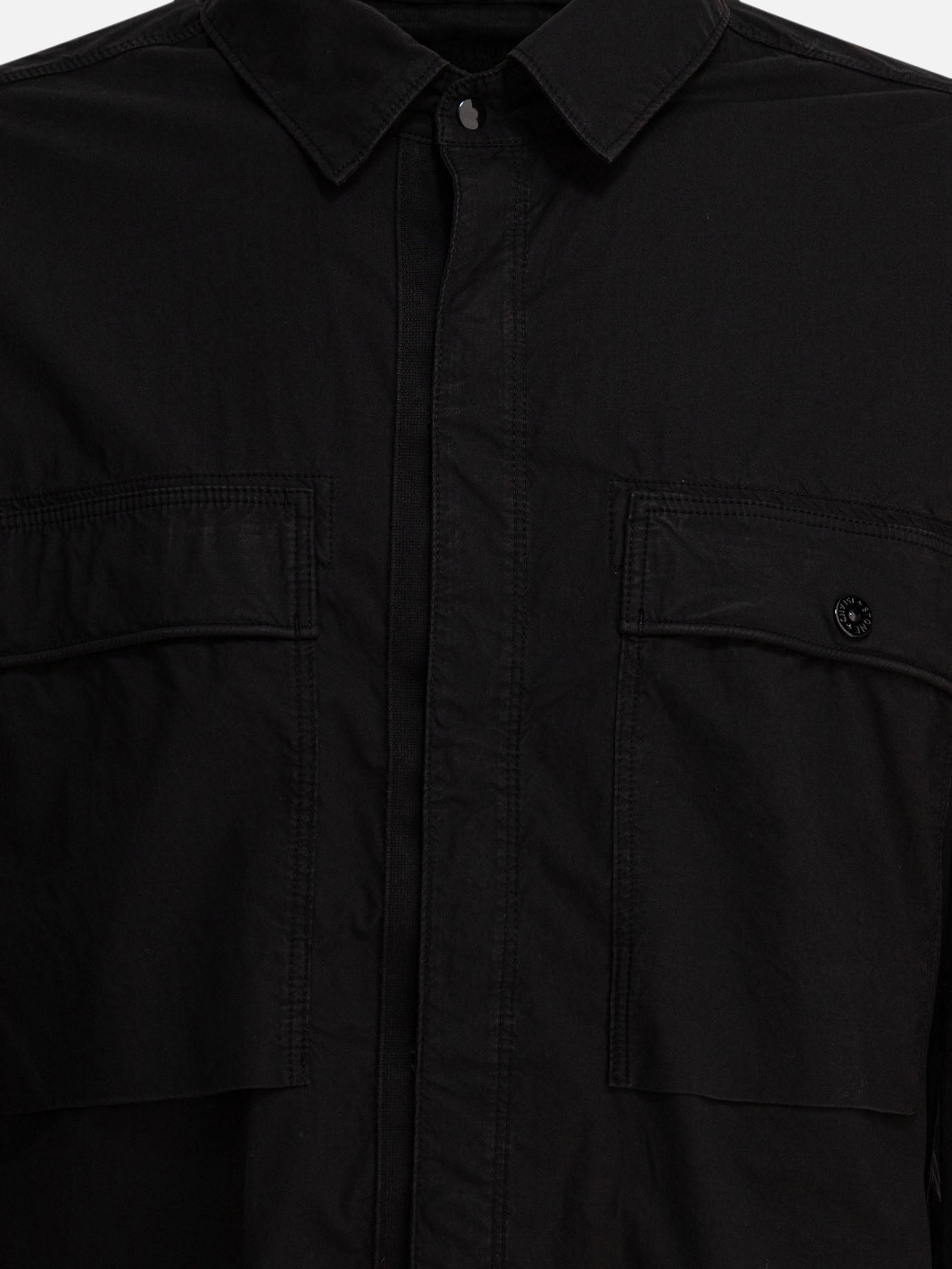 Stone Island Stretch cotton canvas overshirt 23073480_L Black thumbnail_3