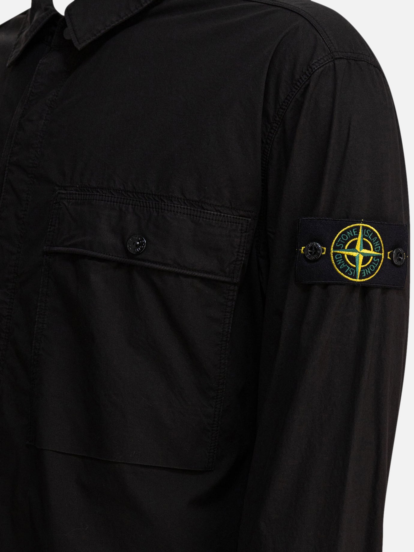 Stone Island Stretch cotton canvas overshirt 23073480_L Black thumbnail_4