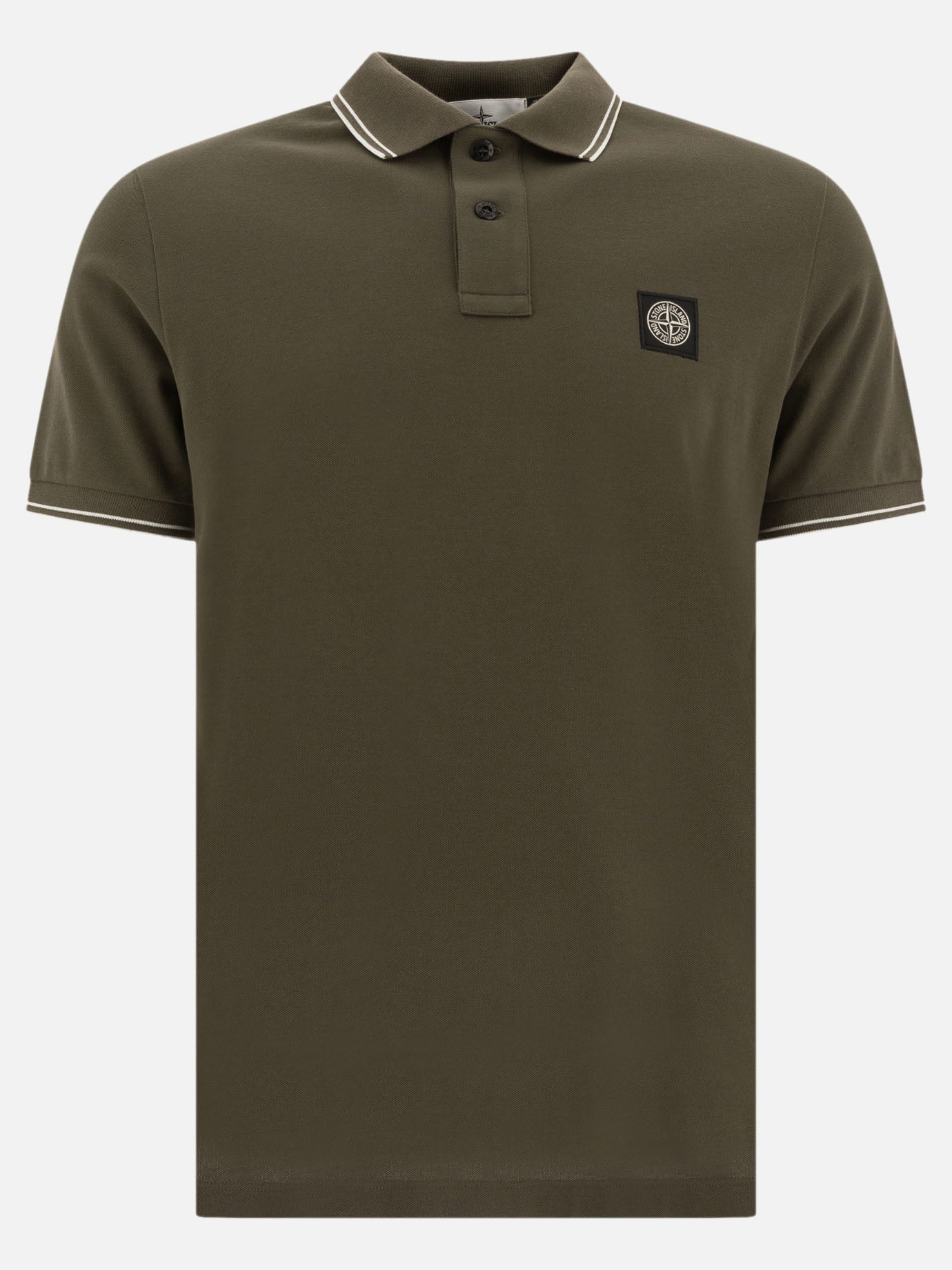 Polo con bottoni Logo  Verde - Stone Island Uomo | PDP | VIETTI Online Store | Zoom-Modal
