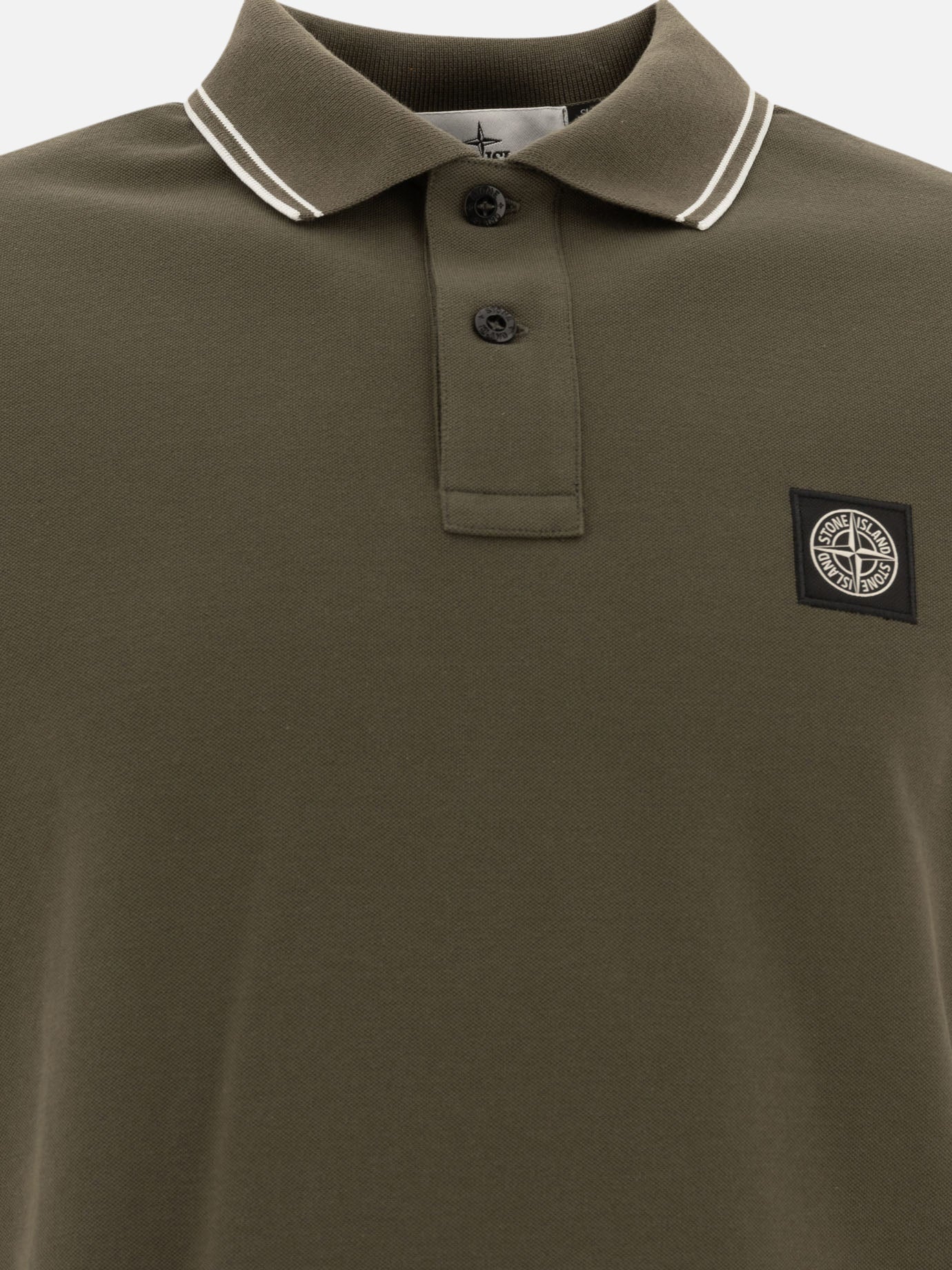 Polo con bottoni Logo  Verde - Stone Island Uomo | PDP | VIETTI Online Store | thumbnail_3
