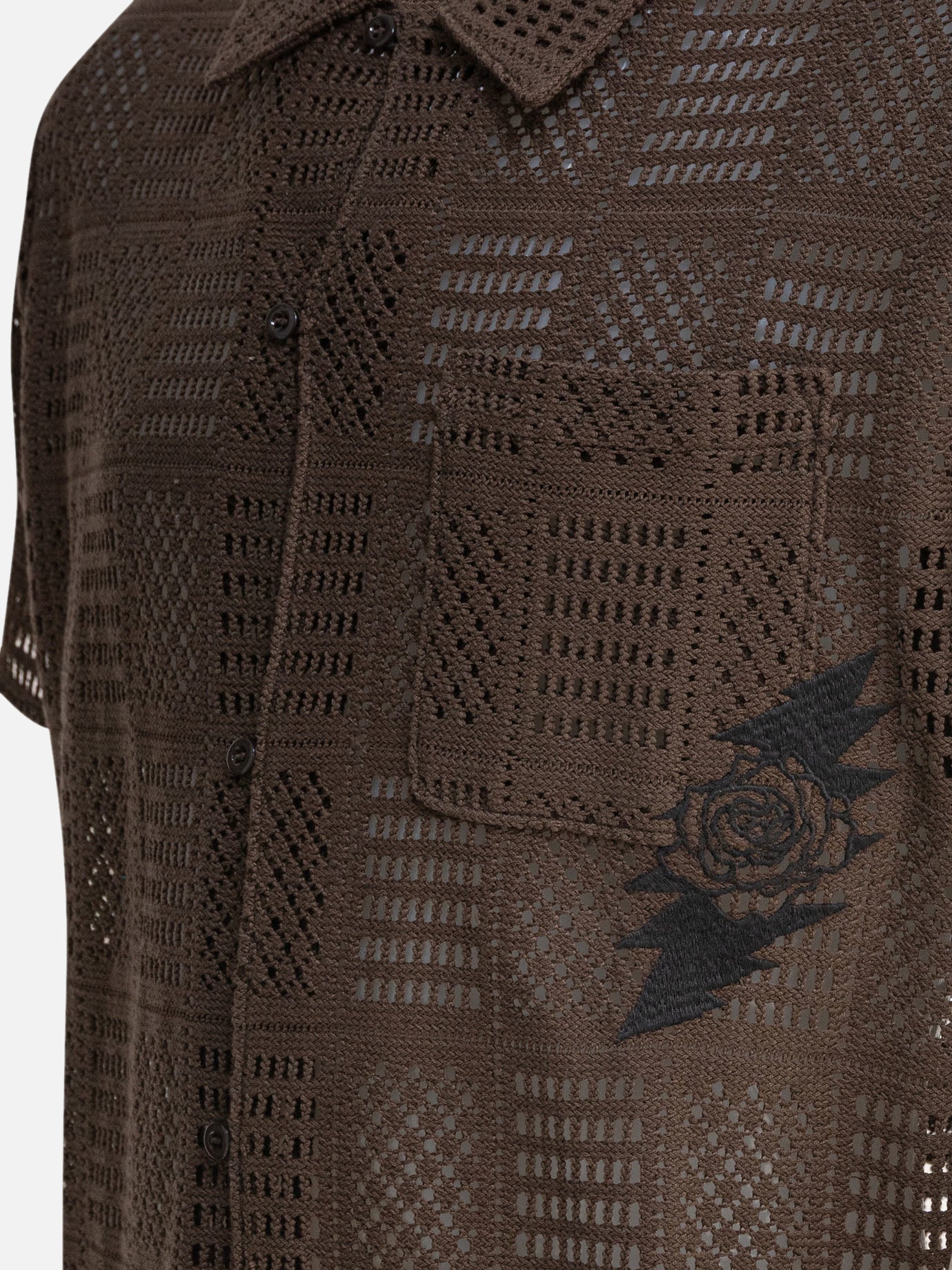 Thisisneverthat® Camicia &quot;GD Lightning Mesh&quot; 19939800_S Brown thumbnail_4