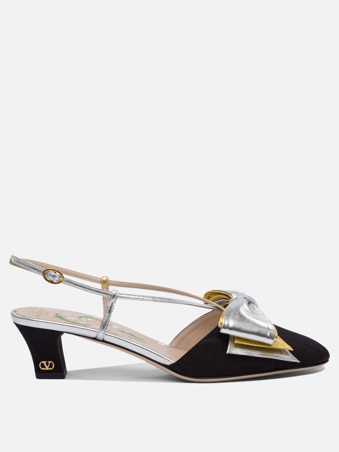 Slingback 100% leather - 100% leather  Nero - Valentino Garavani Donna | PDP | VIETTI Online Store | thumbnail