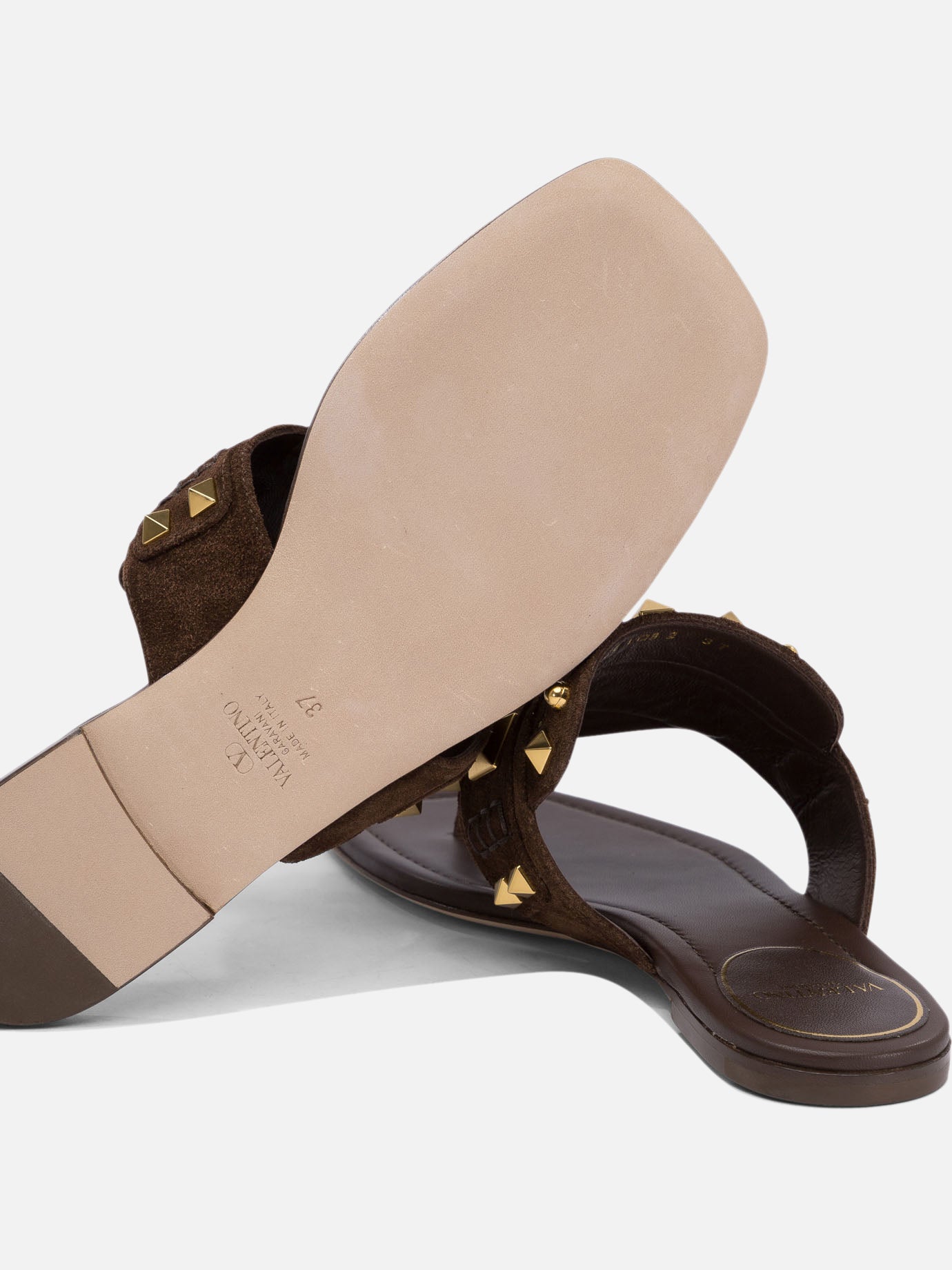 Sandali bassi 100% leather - 100% leather  Marrone - Valentino Garavani Donna | PDP | VIETTI Online Store | thumbnail_5