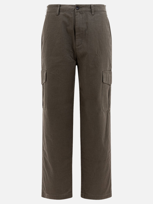 Vince Pantaloni cargo in cotone e lino 14186239_29 Green 1