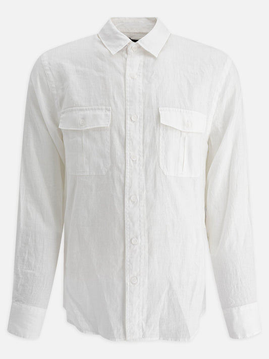 Vince Camicia "Utility" in lino 17463614_S White 1