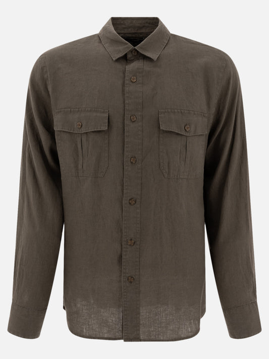 Vince Camicia "Utility" in lino 17502987_S Green 1