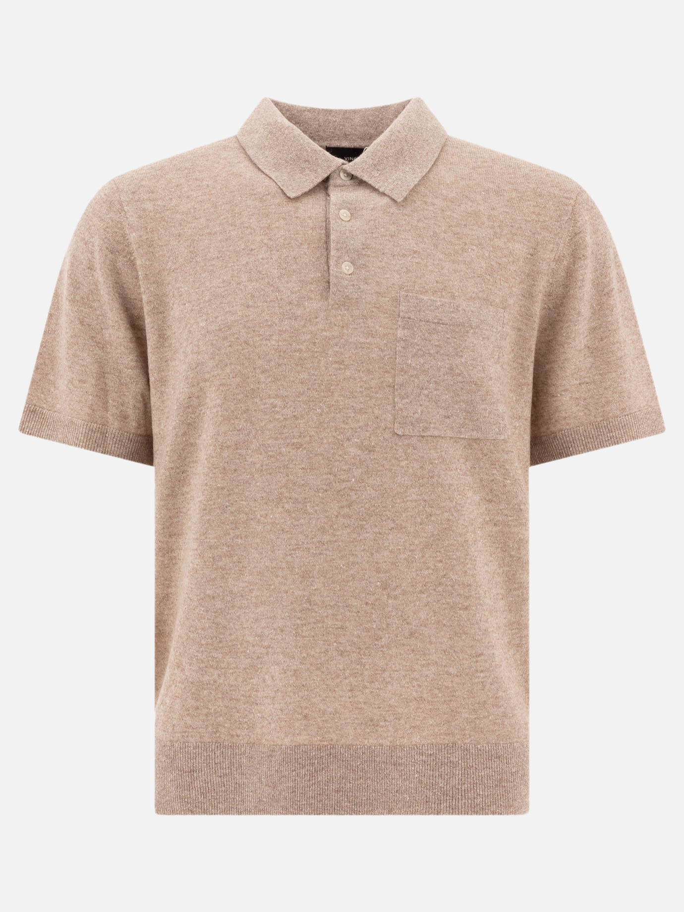 Vince Linen, wool and chashmere polo shirt 18568630_S Beige thumbnail_1
