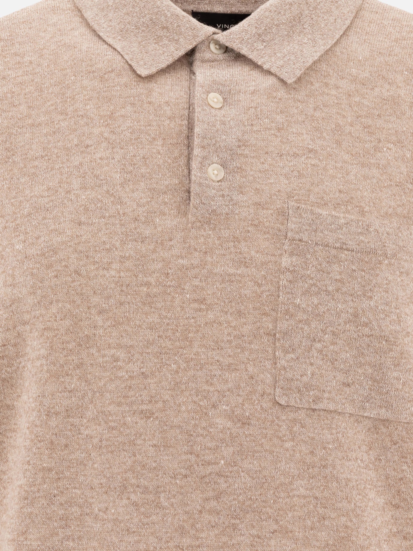 Vince Linen, wool and chashmere polo shirt 18568630_S Beige thumbnail_3