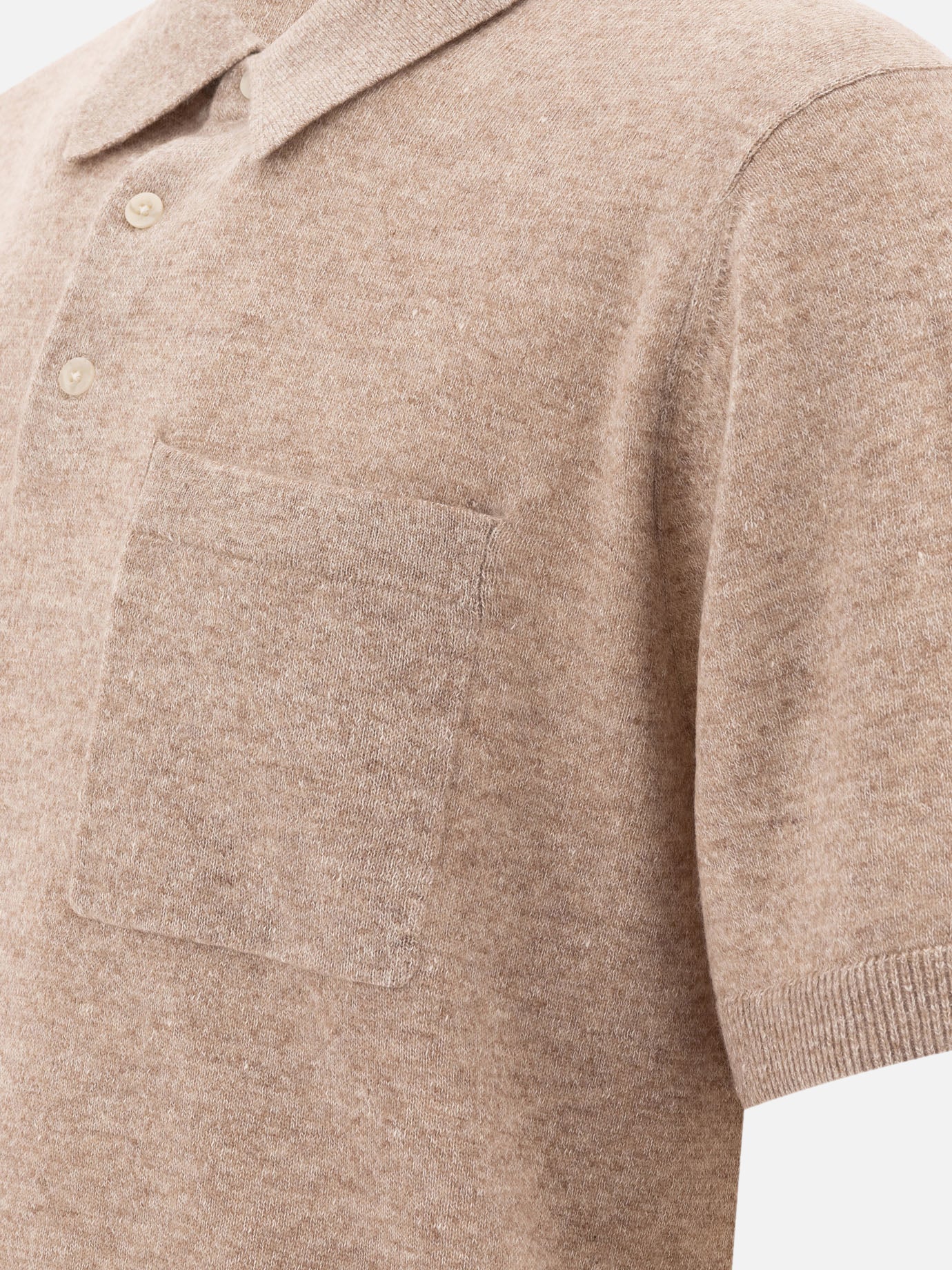 Vince Linen, wool and chashmere polo shirt 18568630_S Beige thumbnail_4