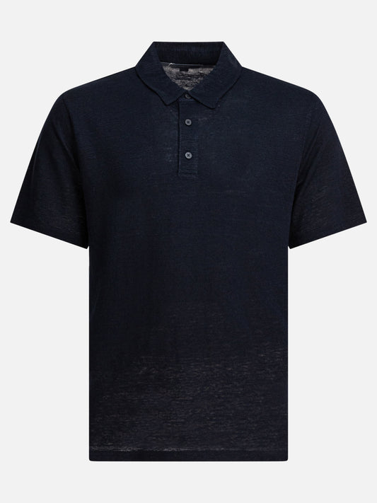 Vince Linen polo shirt 11950622_S Blue 1