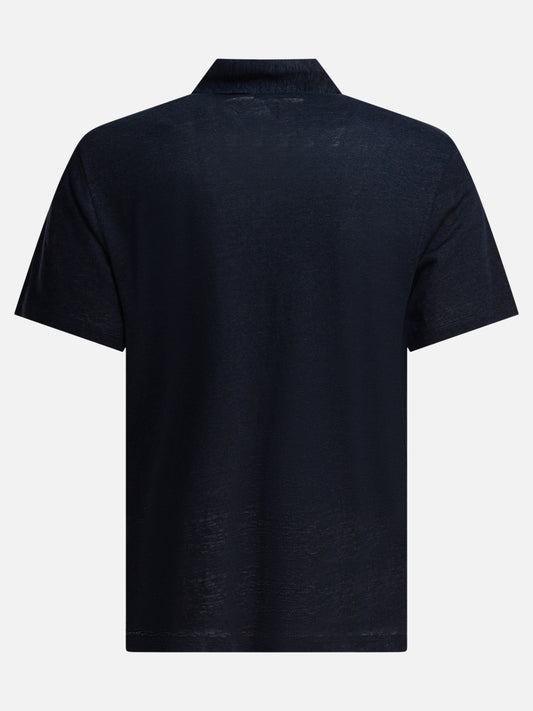 Vince Linen polo shirt 11950622_S Blue 2