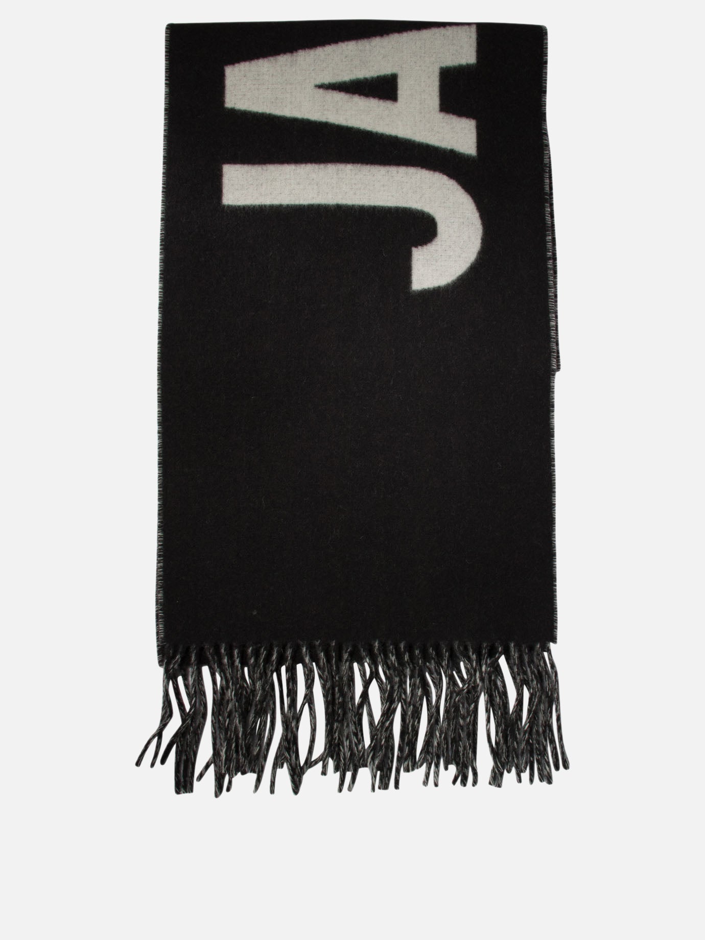 Sciarpe con frange 100% wool  Nero - Jacquemus Uomo | PDP | VIETTI Online Store | thumbnail