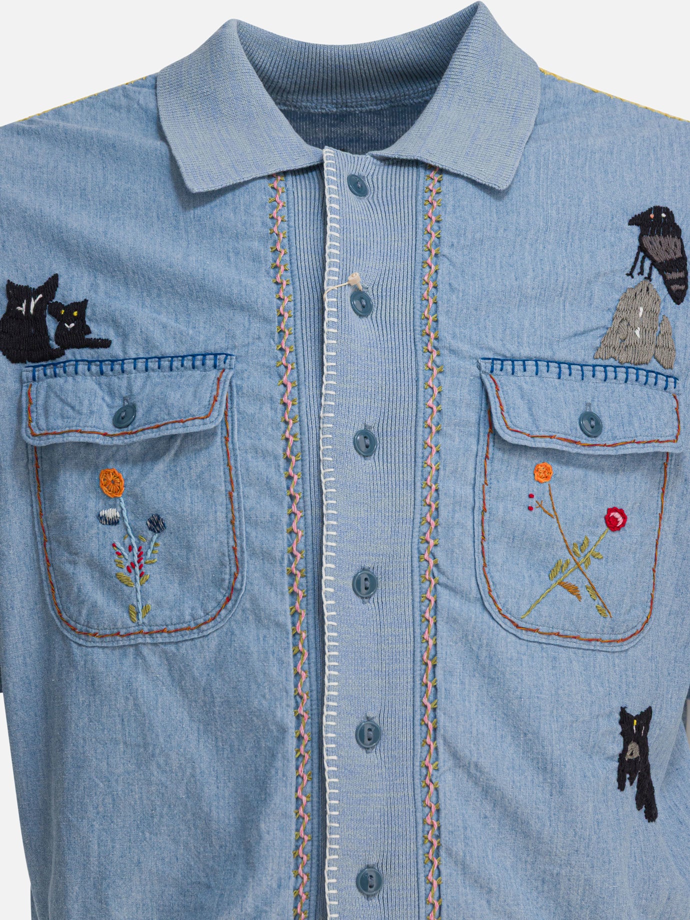 Casual shirts Embroidered  Light blue - KAPITAL Men | PDP | VIETTI Online Store | thumbnail_3