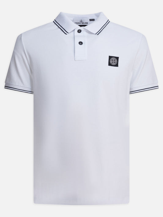 Polo con bottoni Logo  Bianco - Stone Island Uomo | PLP | VIETTI Online Store 
