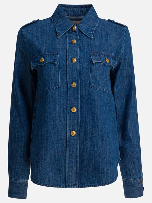 Casual shirts Solid colour  Blue - Valentino Women | PDP | VIETTI Online Store 
