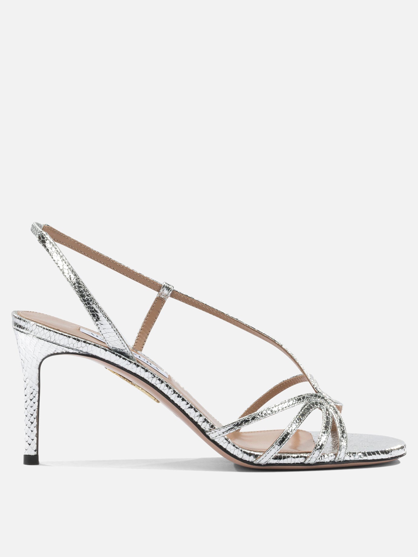 Heeled sandals 100% goat leather - 100% calf leather  Silver - Aquazzura Women | PDP | VIETTI Online Store | thumbnail