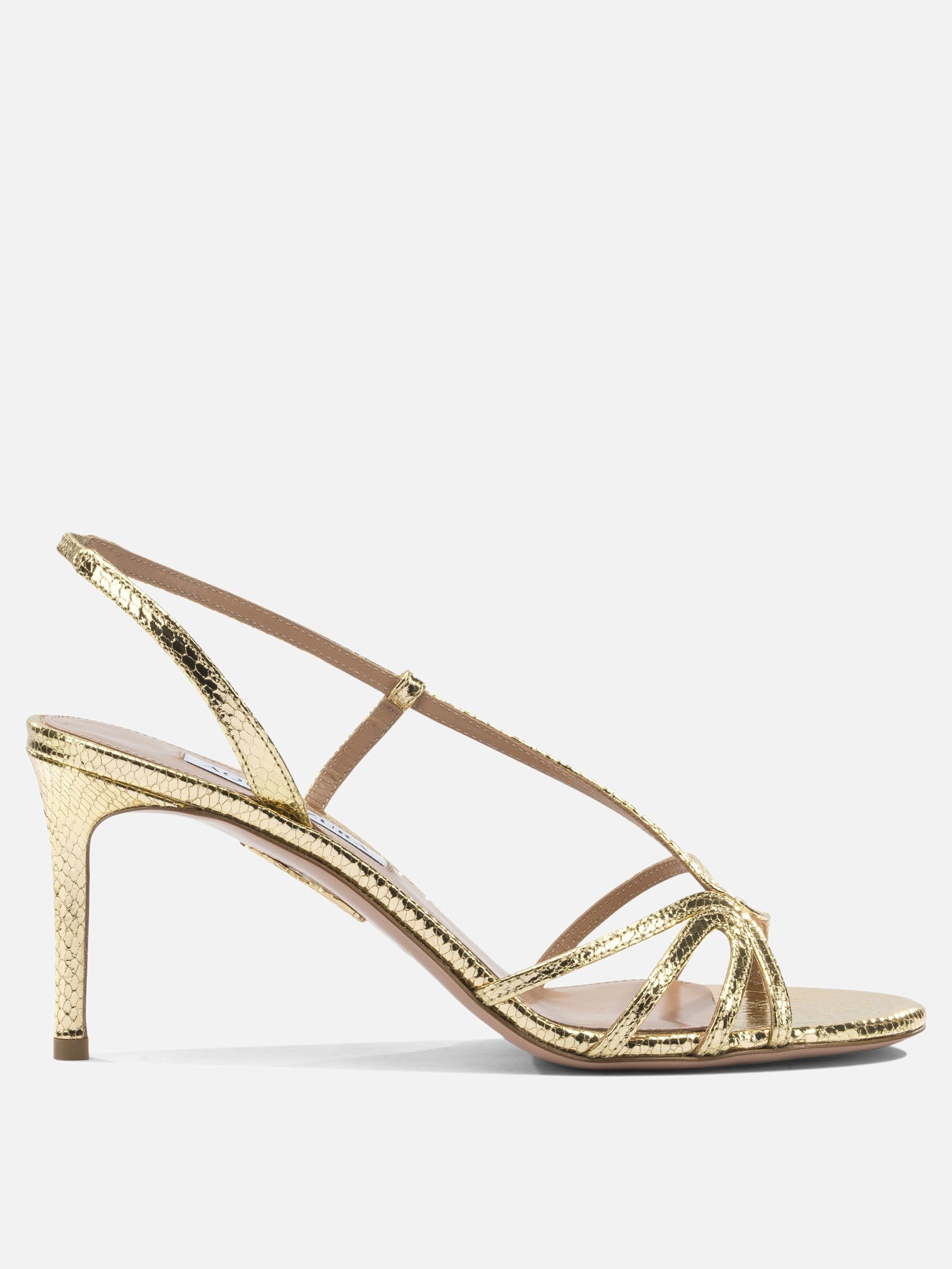 Heeled sandals 100% goat leather - 100% calf leather  Gold - Aquazzura Women | PDP | VIETTI Online Store | thumbnail
