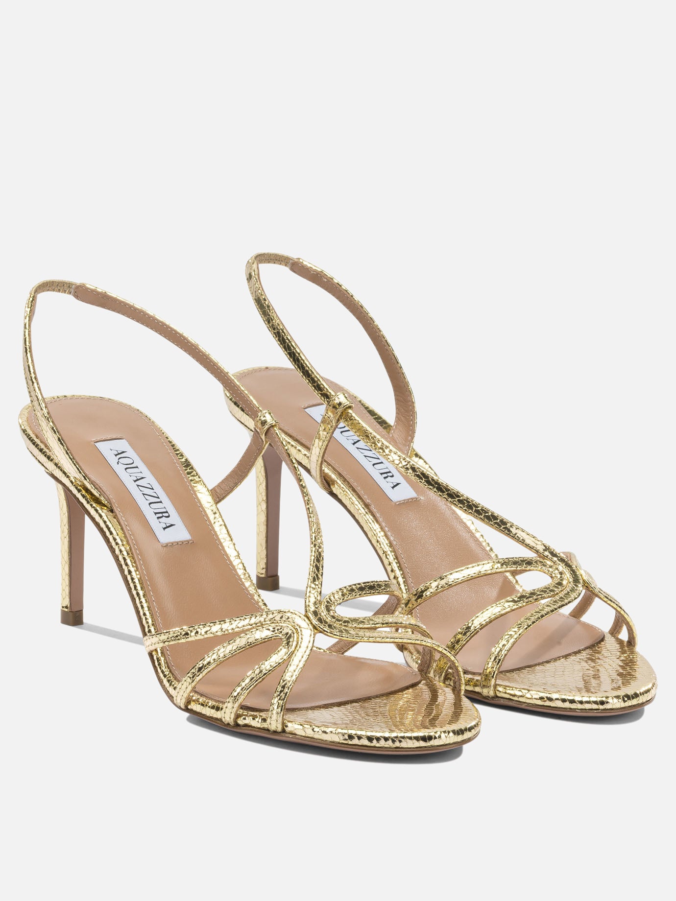 Heeled sandals 100% goat leather - 100% calf leather  Gold - Aquazzura Women | PDP | VIETTI Online Store | thumbnail_2