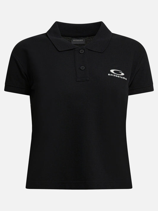 Polo shirts with buttons Logo  Black - Balenciaga Women | PLP | VIETTI Online Store 
