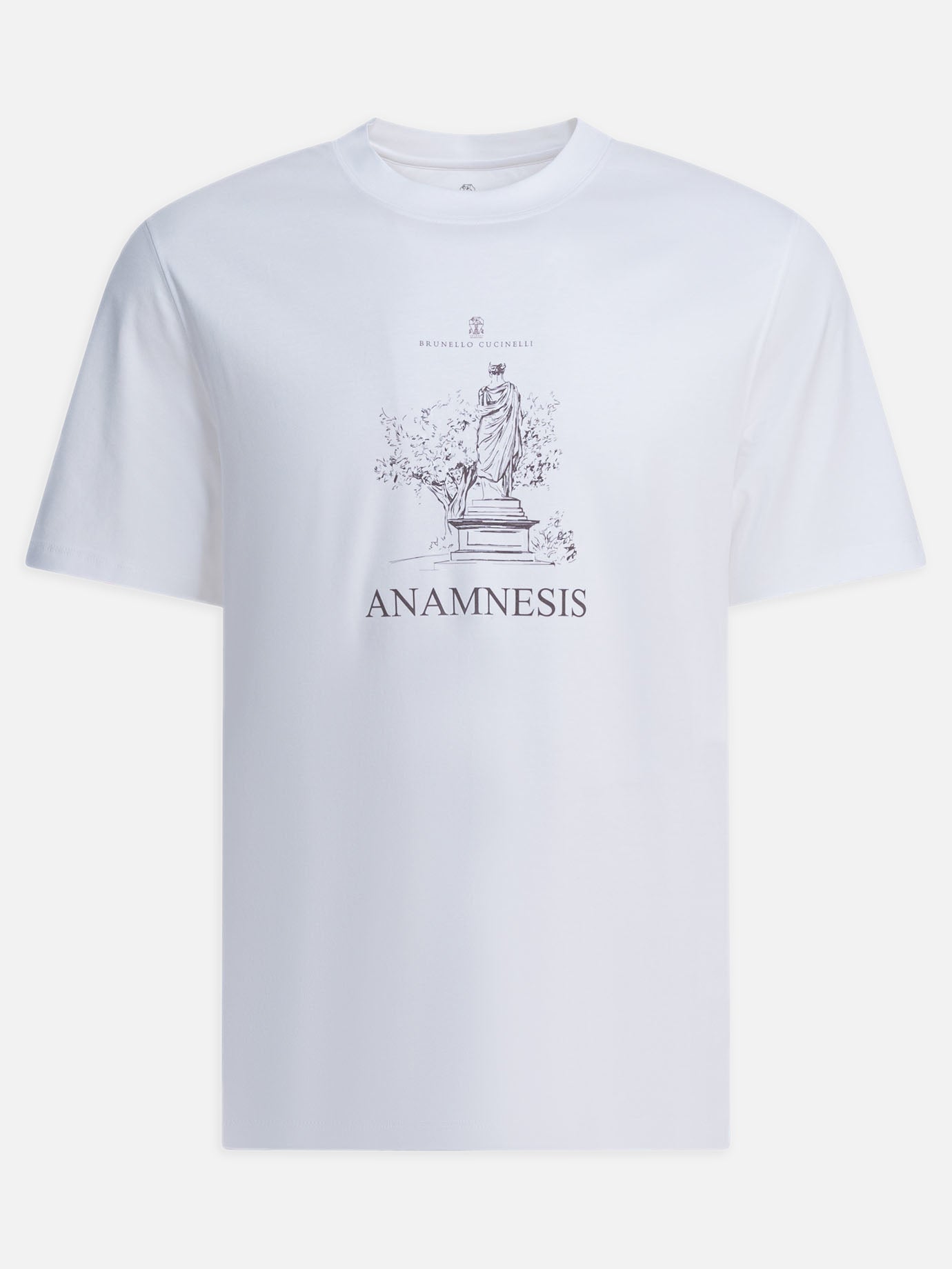 T-shirt girocollo Print  Bianco - Brunello Cucinelli Uomo | PDP | VIETTI Online Store | Zoom-Modal
