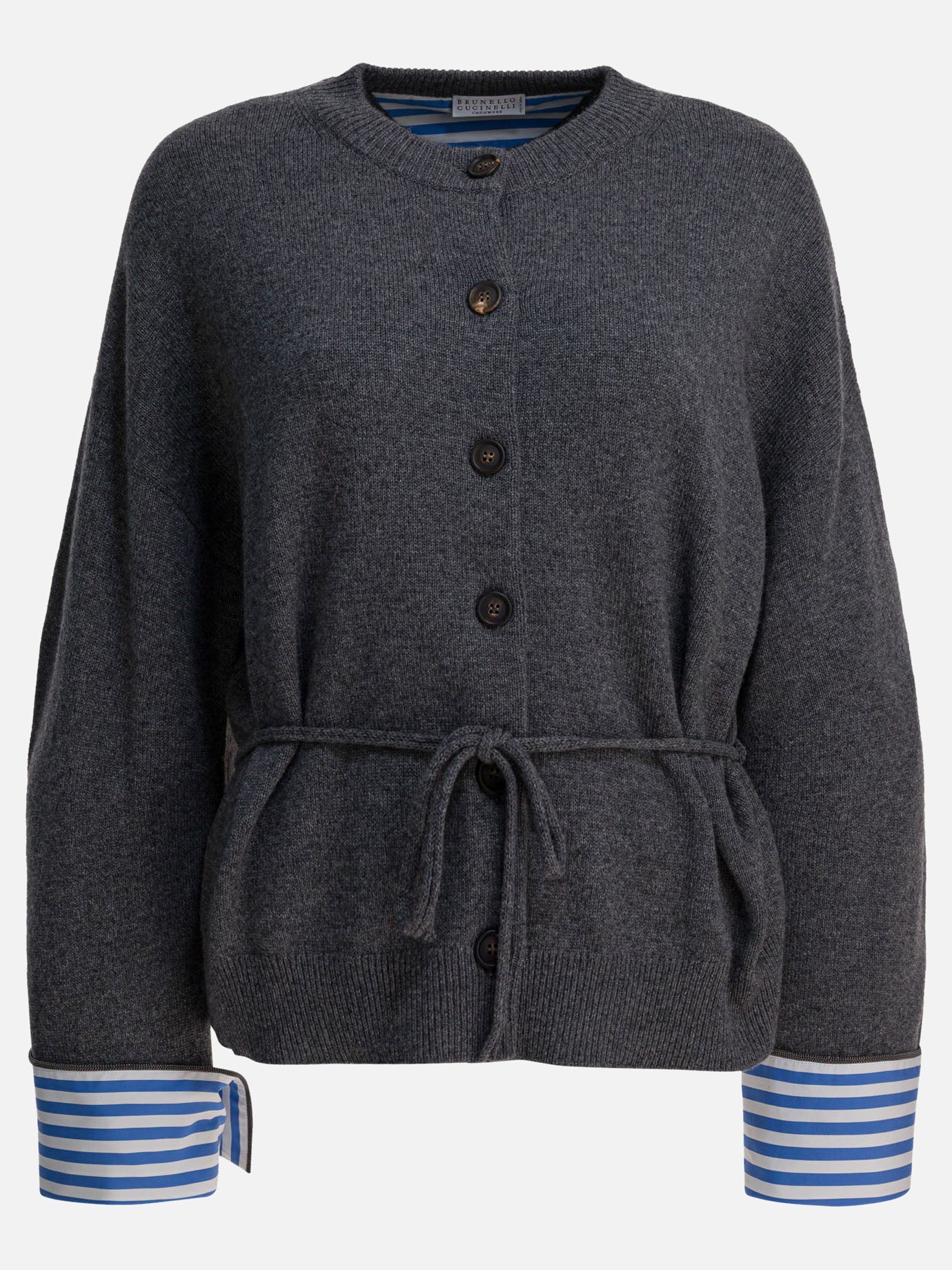 Cardigans Solid colour  Blue - Brunello Cucinelli Women | PDP | VIETTI Online Store | thumbnail