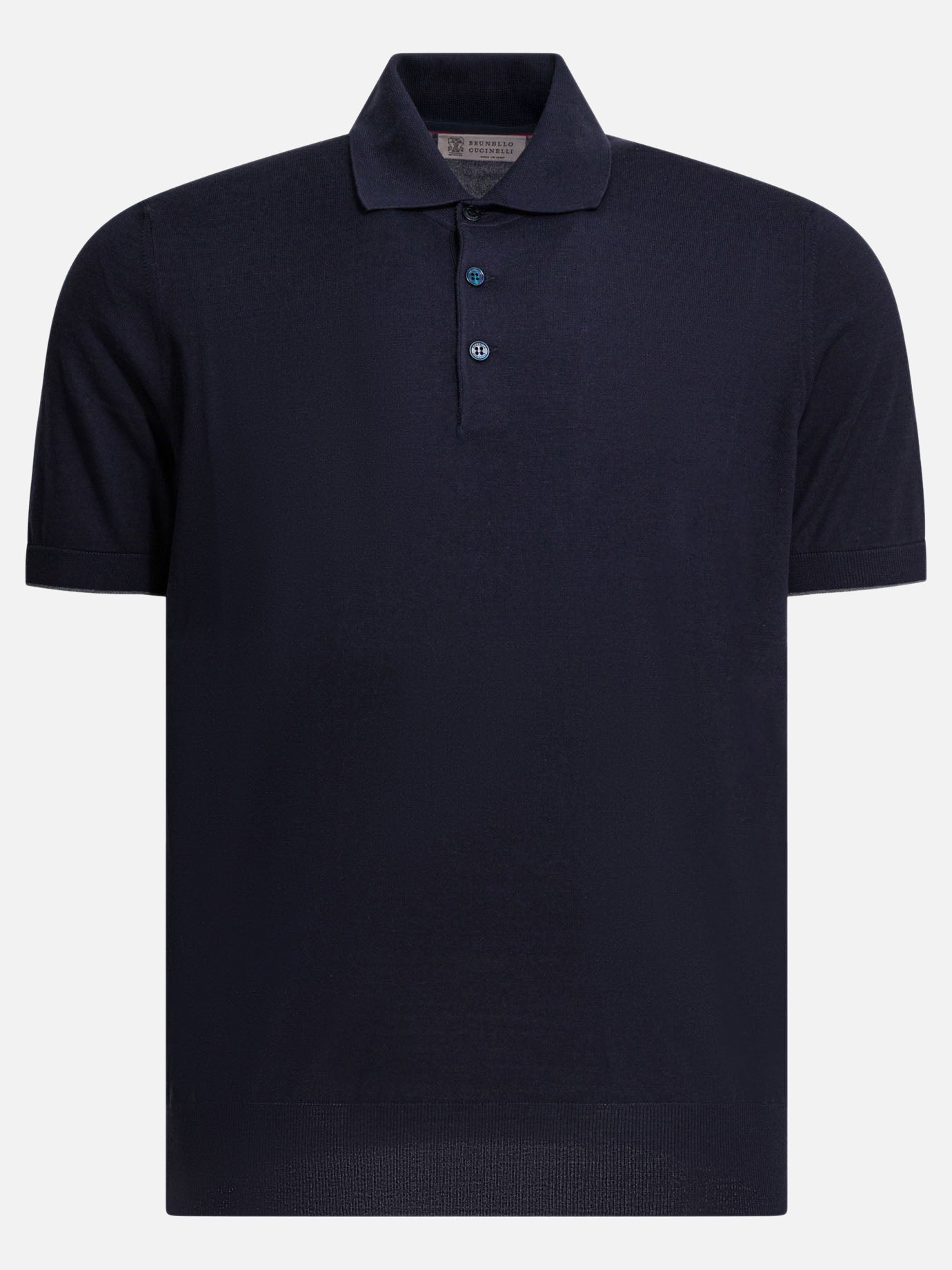 Polo shirts with buttons Solid colour  Blue - Brunello Cucinelli Men | PDP | VIETTI Online Store | Zoom-Modal
