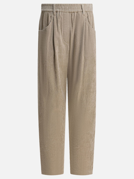 Pantaloni casual Solid colour  Beige - Brunello Cucinelli Donna | PLP | VIETTI Online Store 

