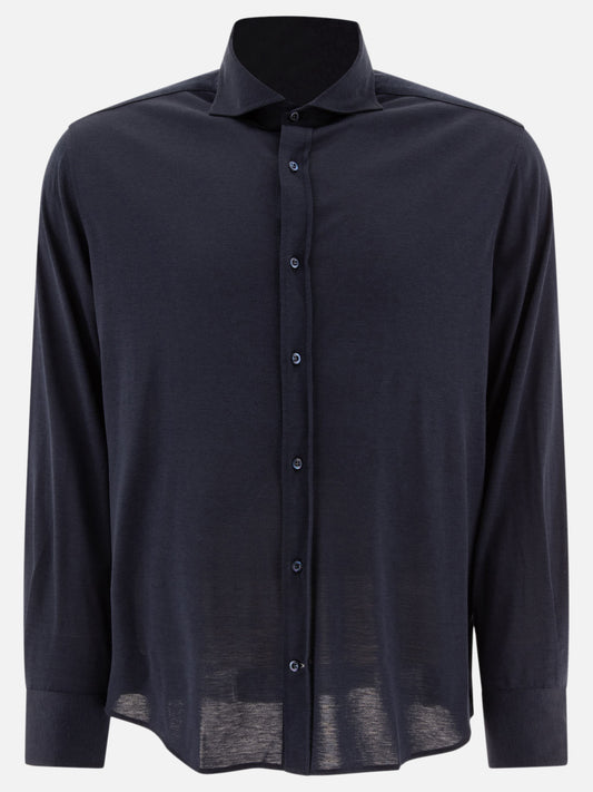 Camicie casual Solid colour  Blu - Brunello Cucinelli Uomo | VIETTI Online Store 
