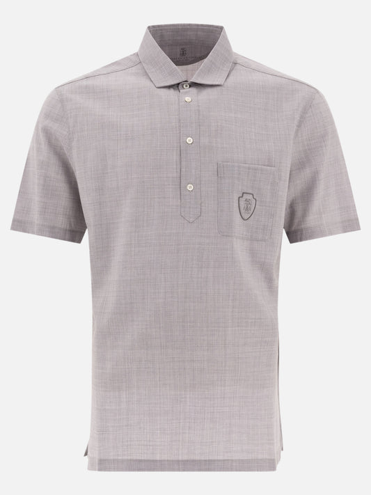 Polo con bottoni Solid colour  Grigio - Brunello Cucinelli Uomo | VIETTI Online Store 
