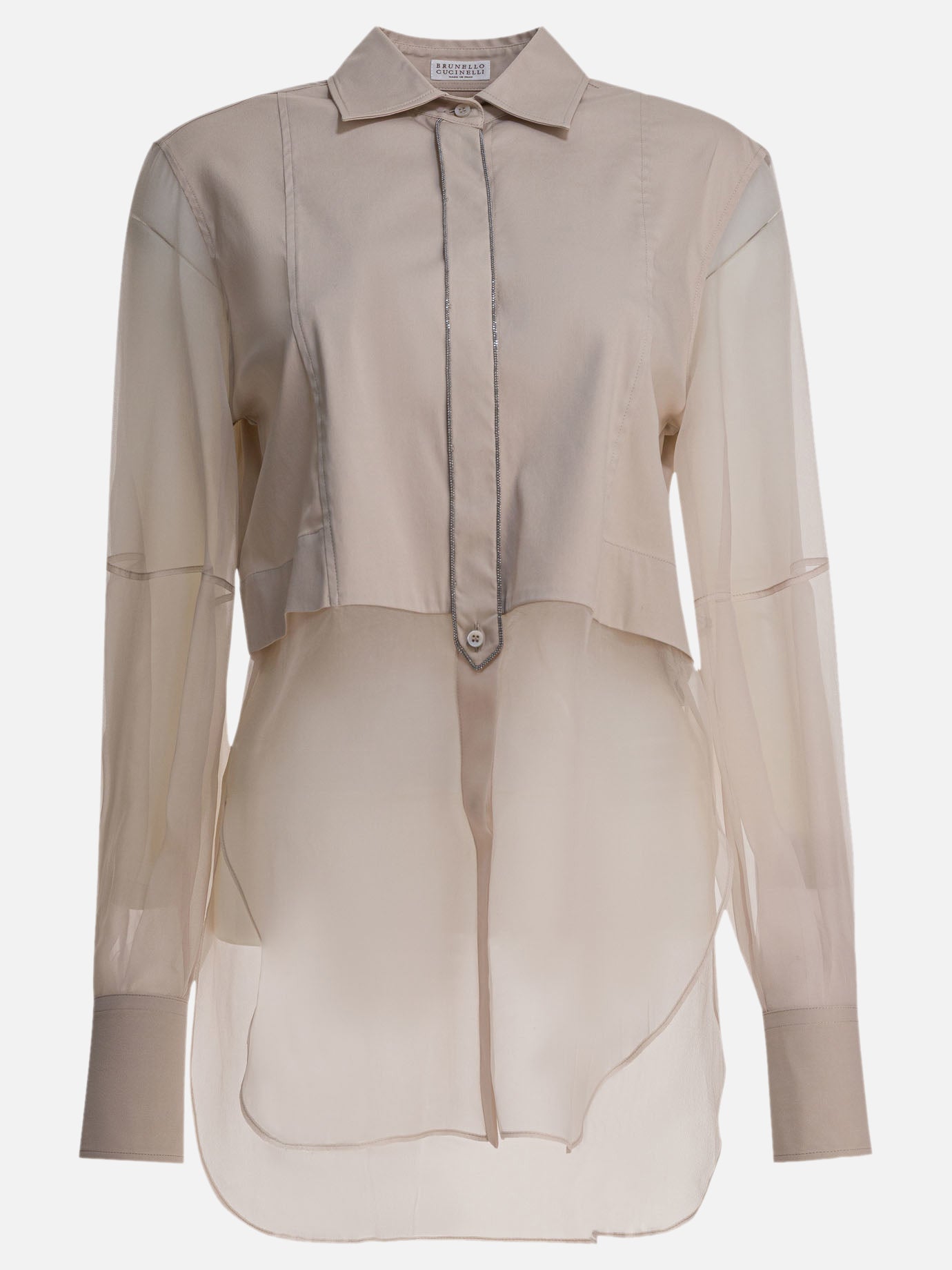 Camicie casual Solid colour  Grigio - Brunello Cucinelli Donna | PDP | VIETTI Online Store | thumbnail