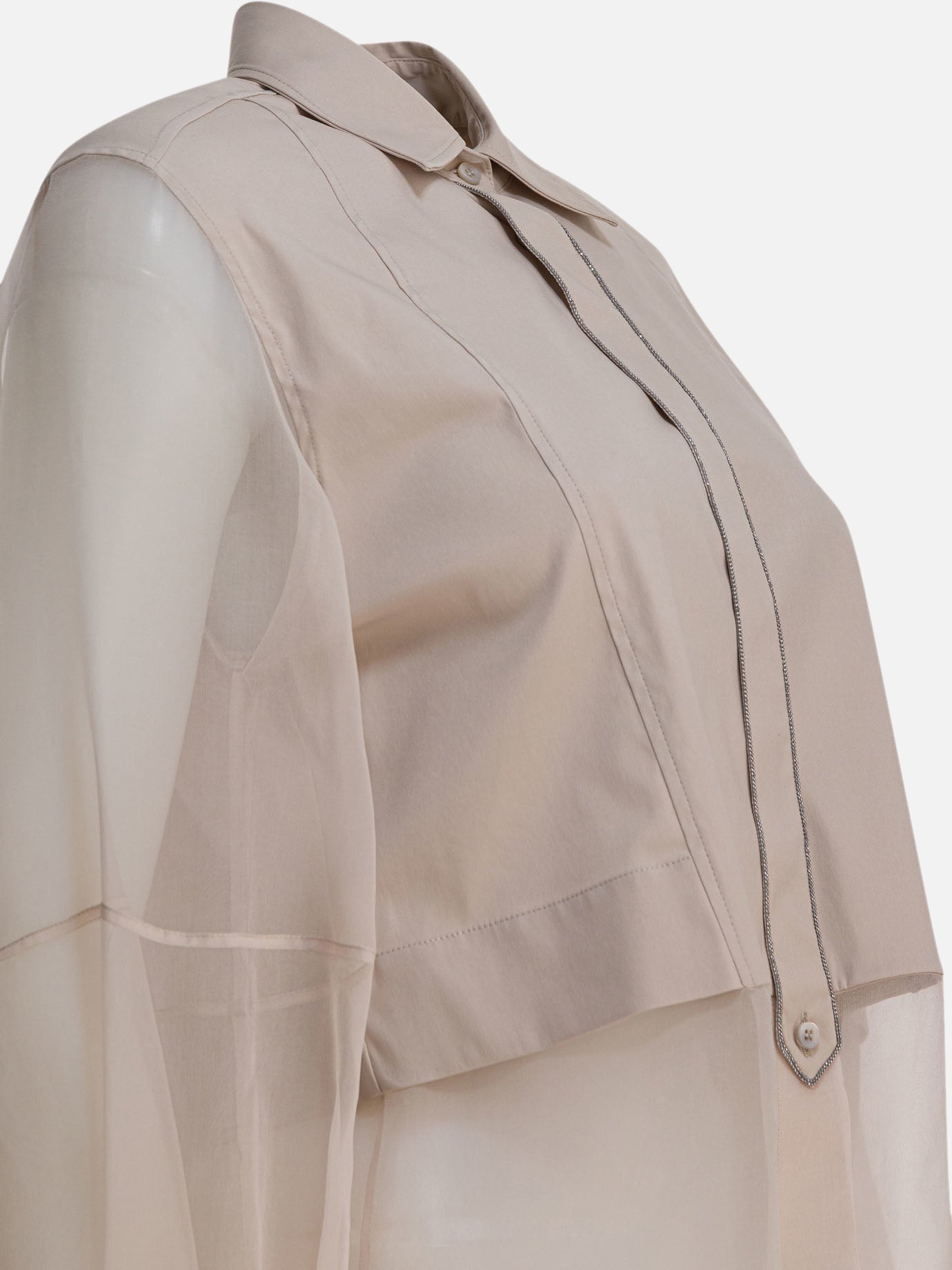 Camicie casual Solid colour  Grigio - Brunello Cucinelli Donna | PDP | VIETTI Online Store | thumbnail_4