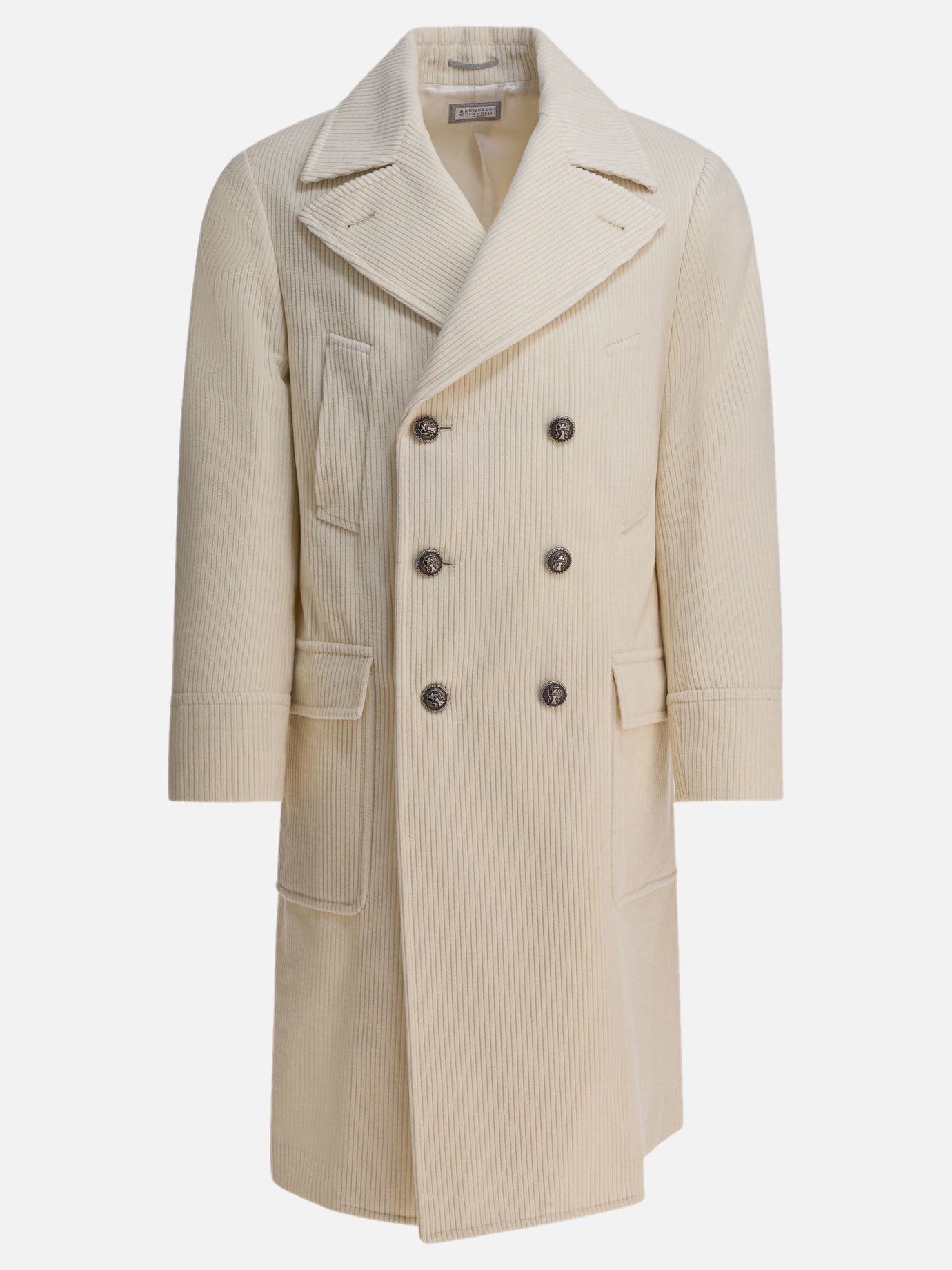 Cappotti lunghi Solid colour  Bianco - Brunello Cucinelli Uomo | PDP | VIETTI Online Store | thumbnail