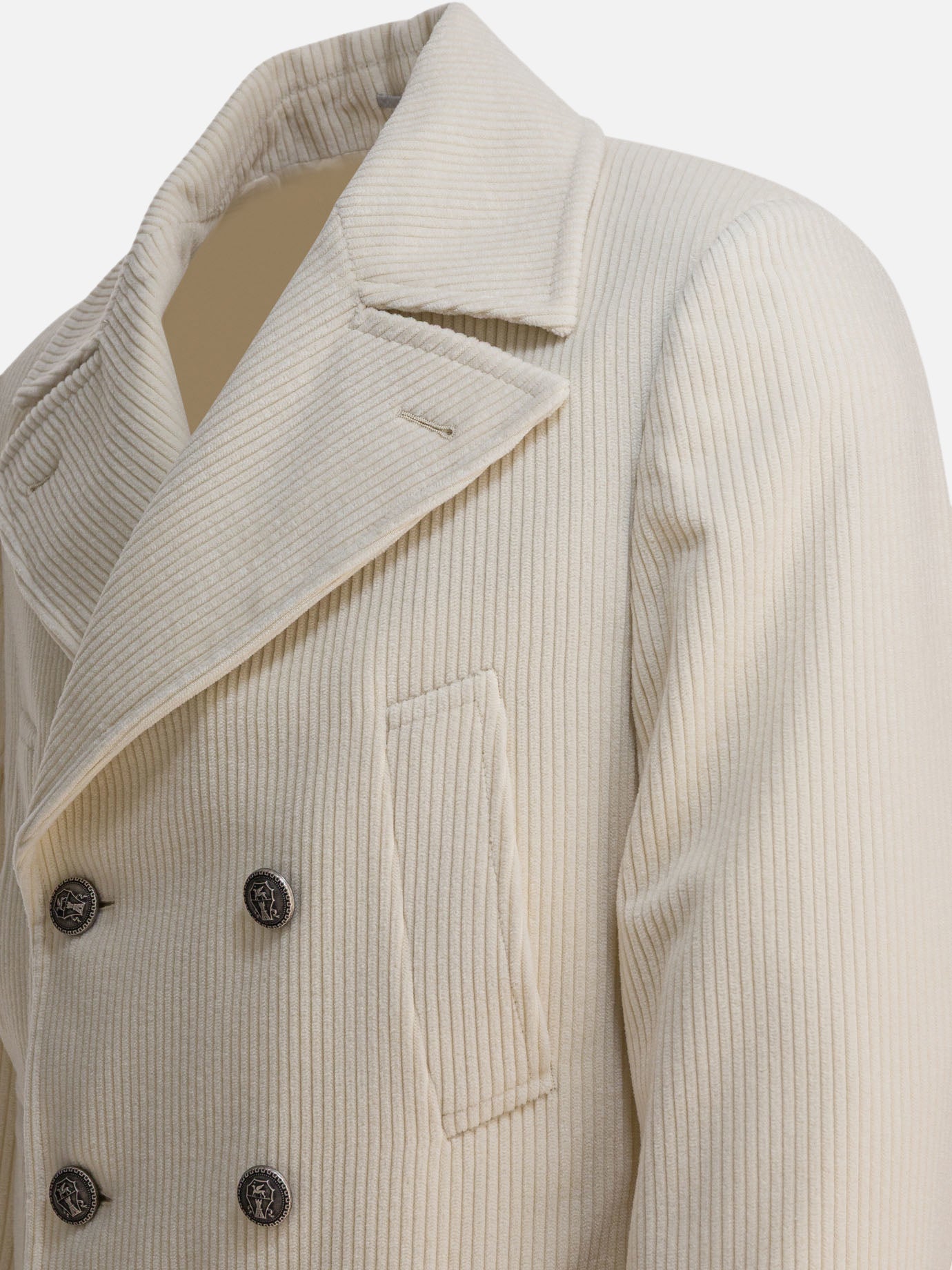 Cappotti lunghi Solid colour  Bianco - Brunello Cucinelli Uomo | PDP | VIETTI Online Store | thumbnail_4