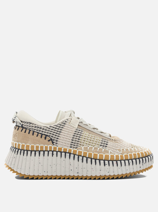 Low top sneakers 100% polyester - 100% calf leather  Beige - Chloé Women | VIETTI Online Store 
