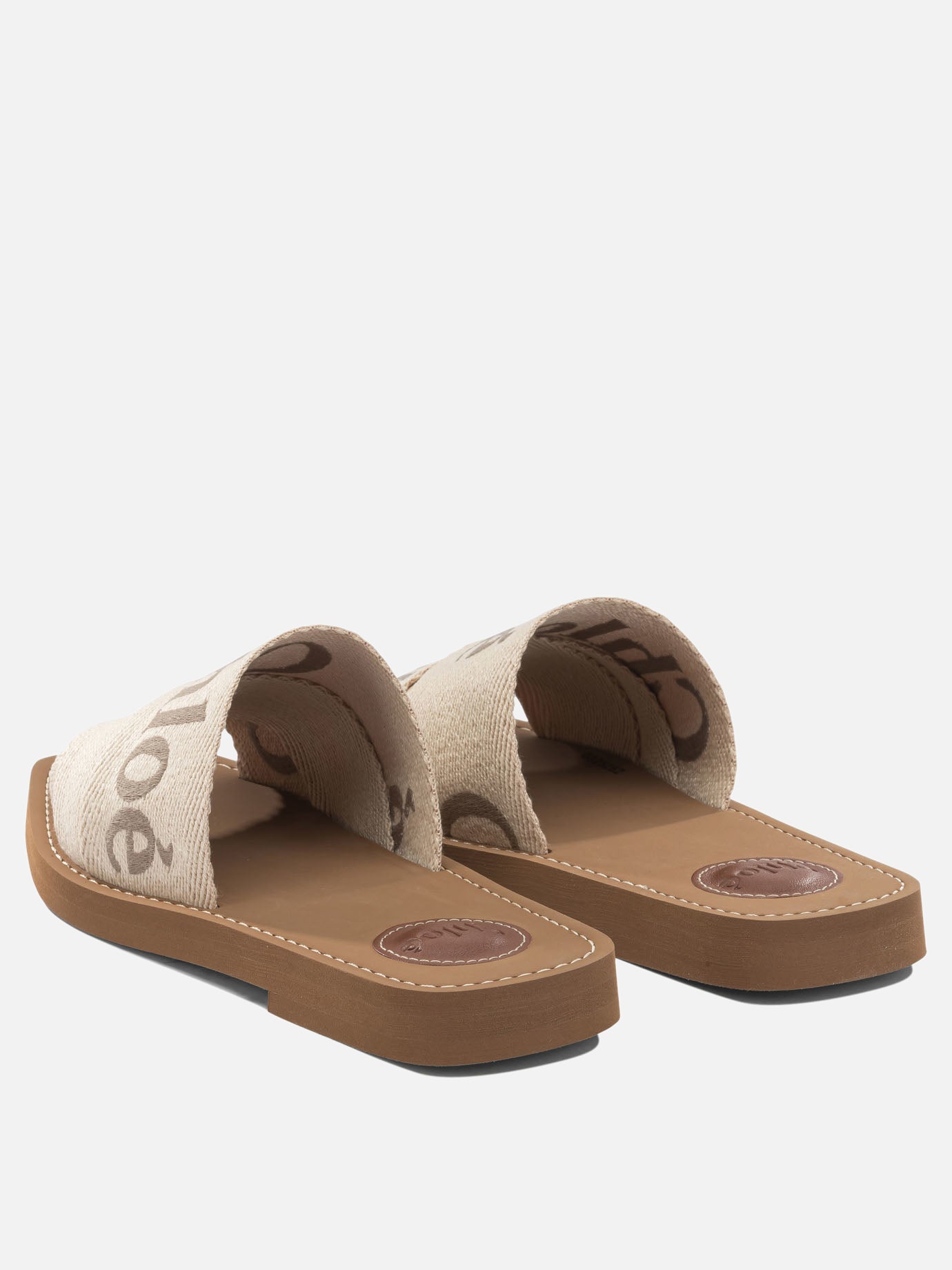 Flat sandals 90% linen 10% polyester - 100% ethylene vinyl acetate  Beige - Chloé Women | PDP | VIETTI Online Store | Zoom-Modal_4
