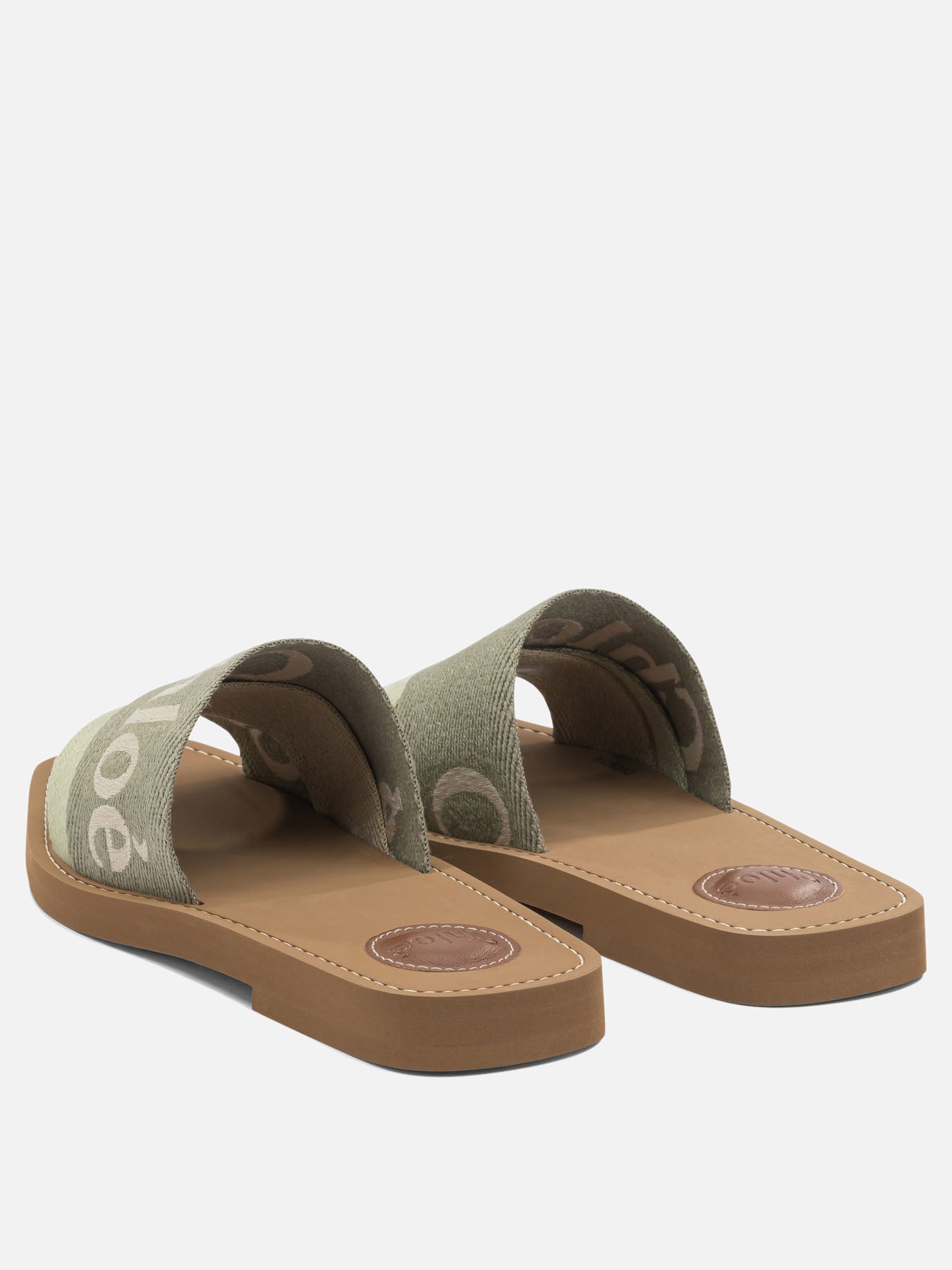 Flat sandals 90% linen 10% polyester - 100% ethylene vinyl acetate  Green - Chloé Women | PDP | VIETTI Online Store | Zoom-Modal_4
