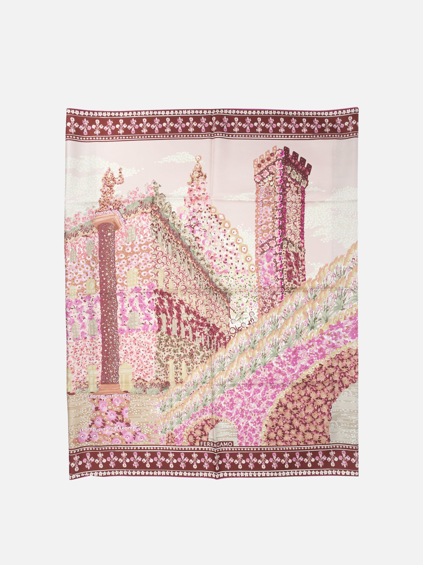 Silk scarves 0789938  Bordeaux - Ferragamo Women | PDP | VIETTI Online Store | thumbnail