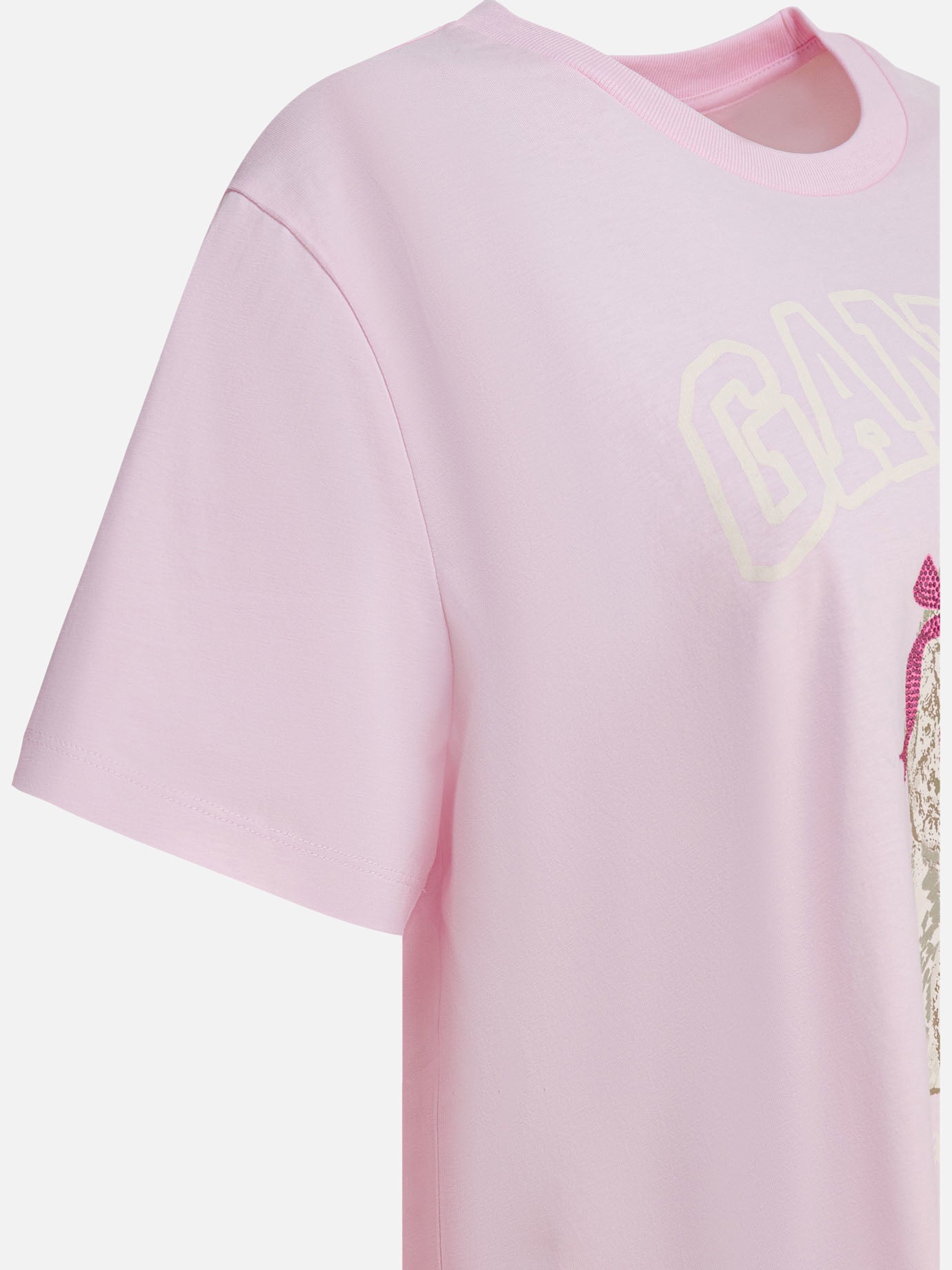 Crewneck t-shirts Logo  Pink - Ganni Women | PDP | VIETTI Online Store | Zoom-Modal_4
