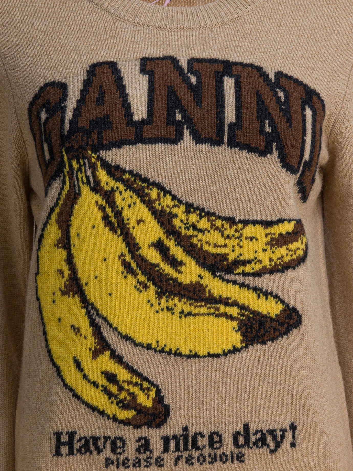 Crewneck sweaters Logo  Beige - Ganni Women | PDP | VIETTI Online Store | thumbnail_3