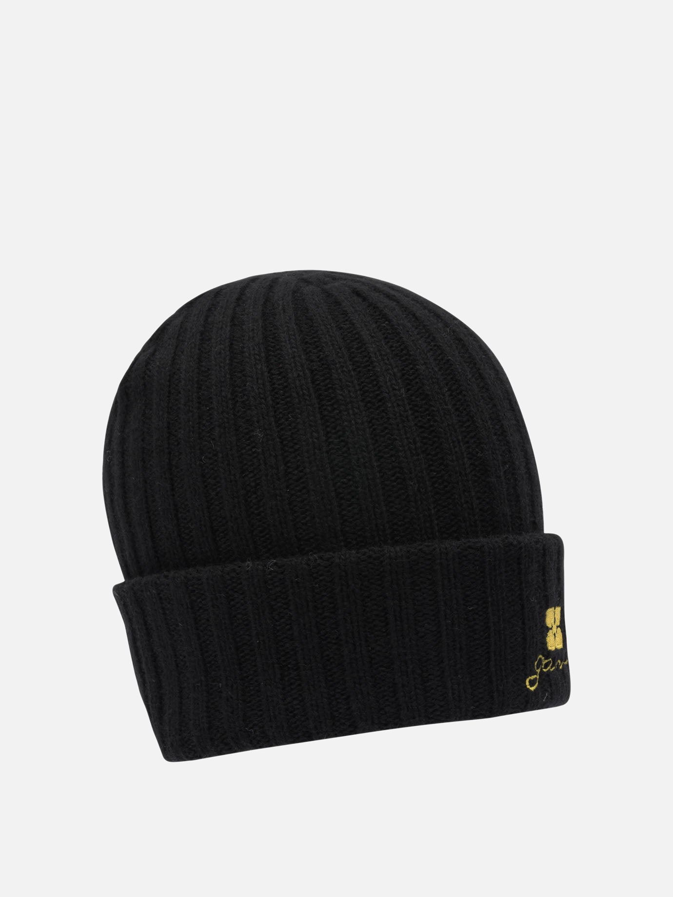 Beanies 60% wool 20% viscose 20% recycled cotton  Black - Ganni Women | PDP | VIETTI Online Store | thumbnail_2