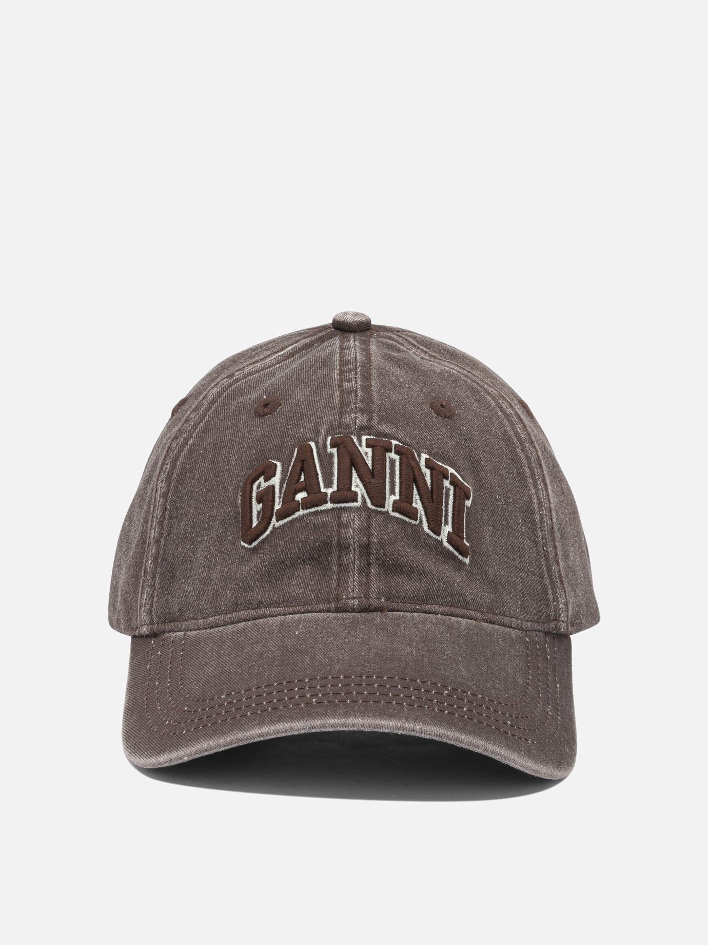 Baseball caps 100% organic cotton  Brown - Ganni Women | PDP | VIETTI Online Store | thumbnail