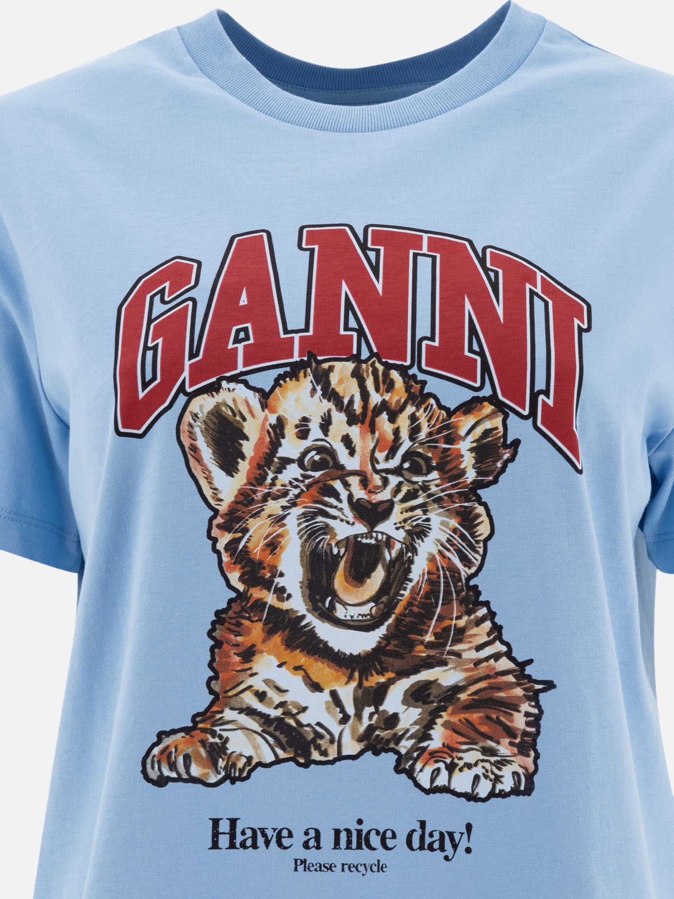 Crewneck t-shirts Logo  Light blue - Ganni Women | PDP | VIETTI Online Store | Zoom-Modal_3
