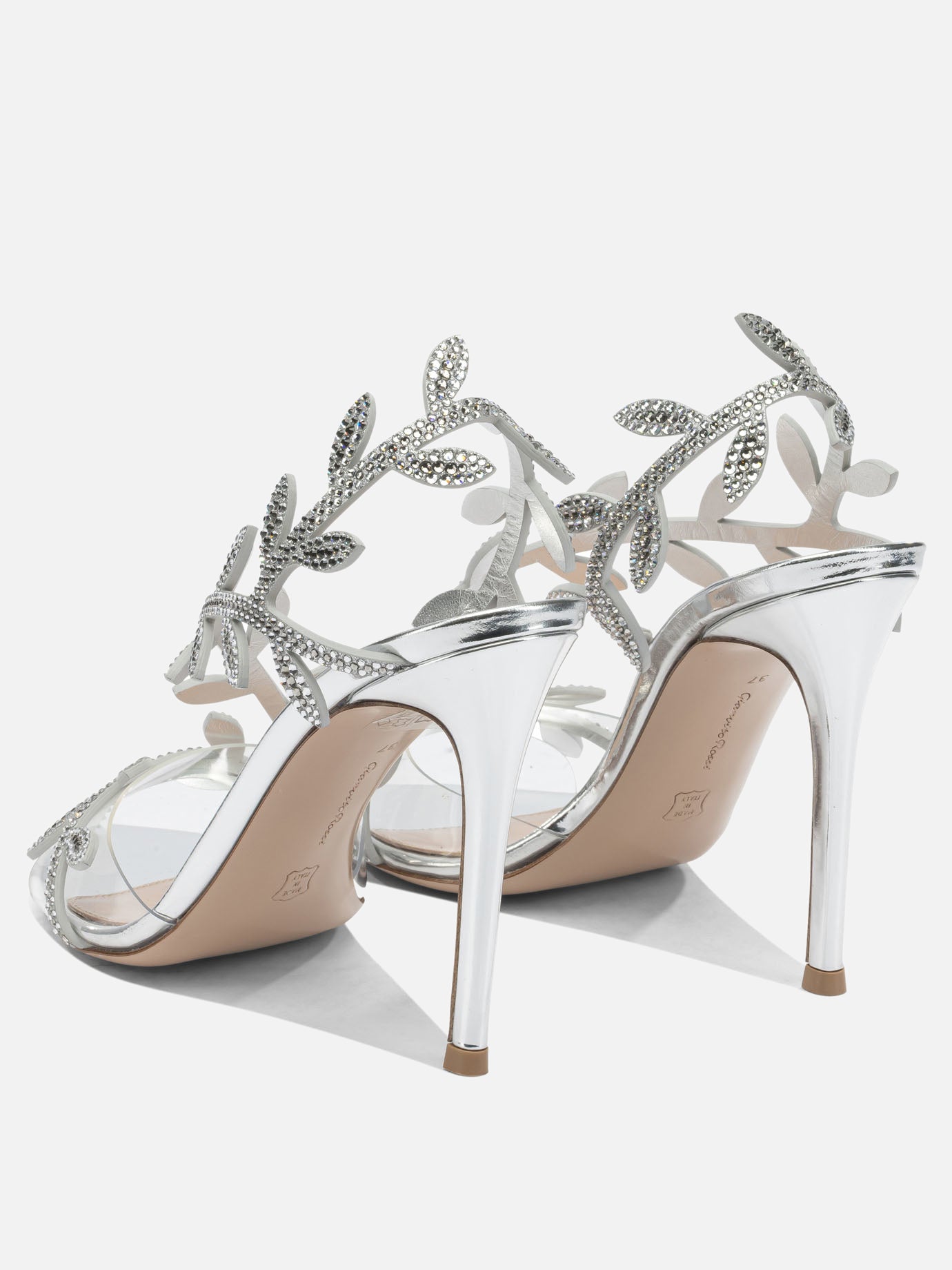 Heeled sandals 80% suede 20% thermoplastic polyurethane - 100% leather  Silver - Gianvito Rossi Women | PDP | VIETTI Online Store | Zoom-Modal_4
