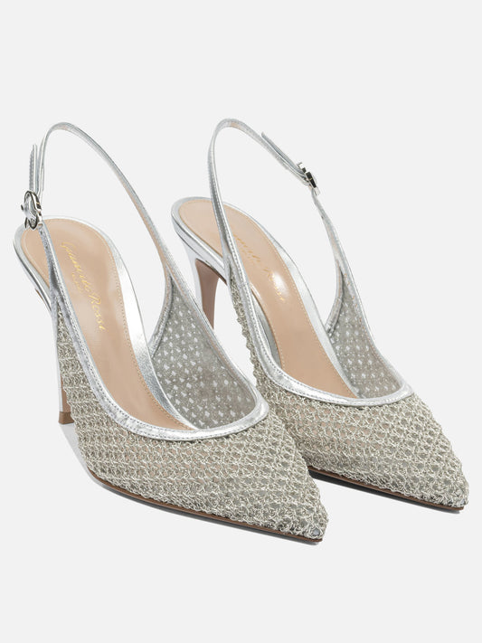 Slingbacks 90% fabric 10% leather - 100% leather  Silver - Gianvito Rossi Women | PLP | VIETTI Online Store | 2
