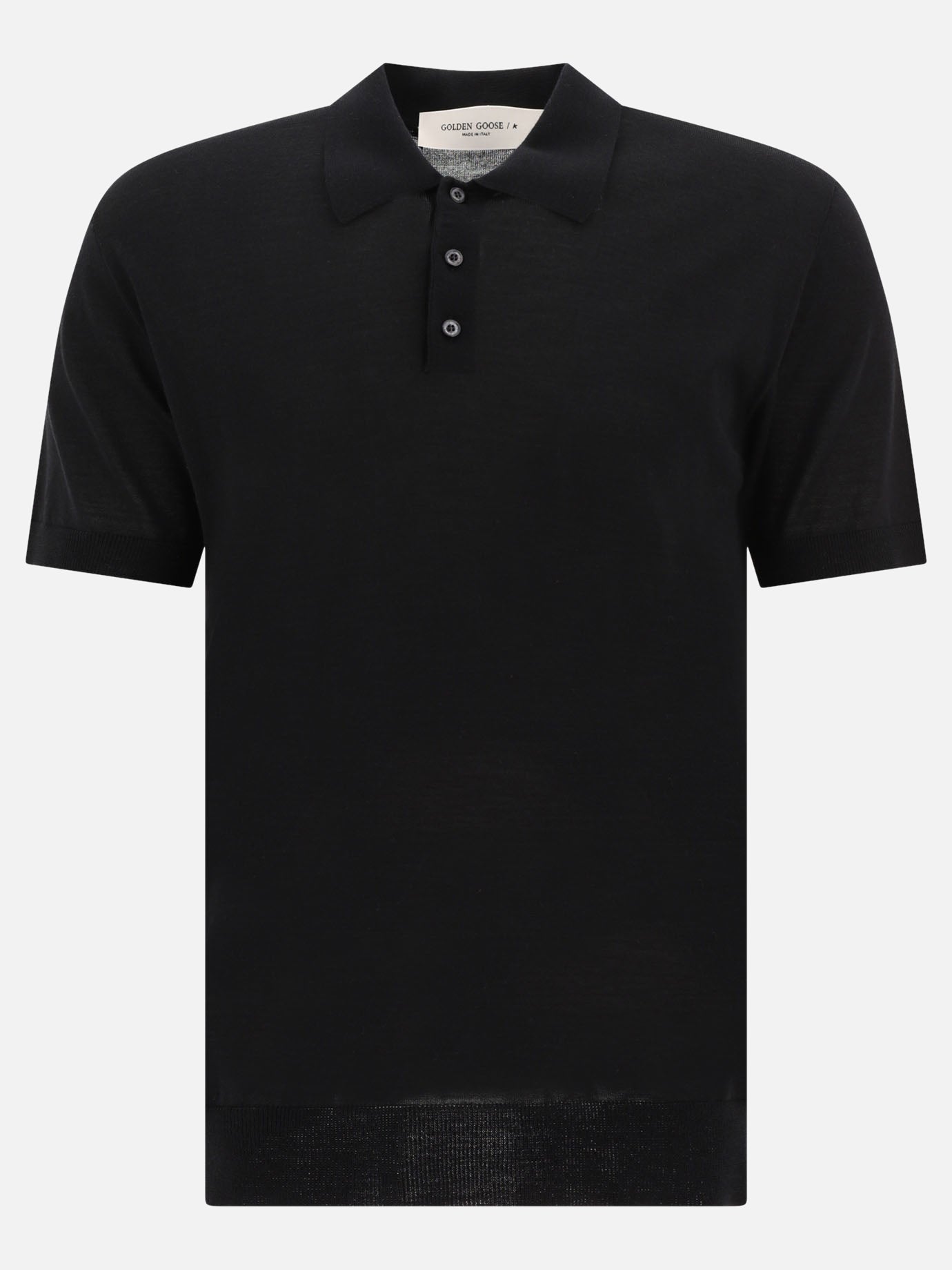Polo shirts with buttons Solid colour  Black - Golden Goose Men | PDP | VIETTI Online Store | Zoom-Modal
