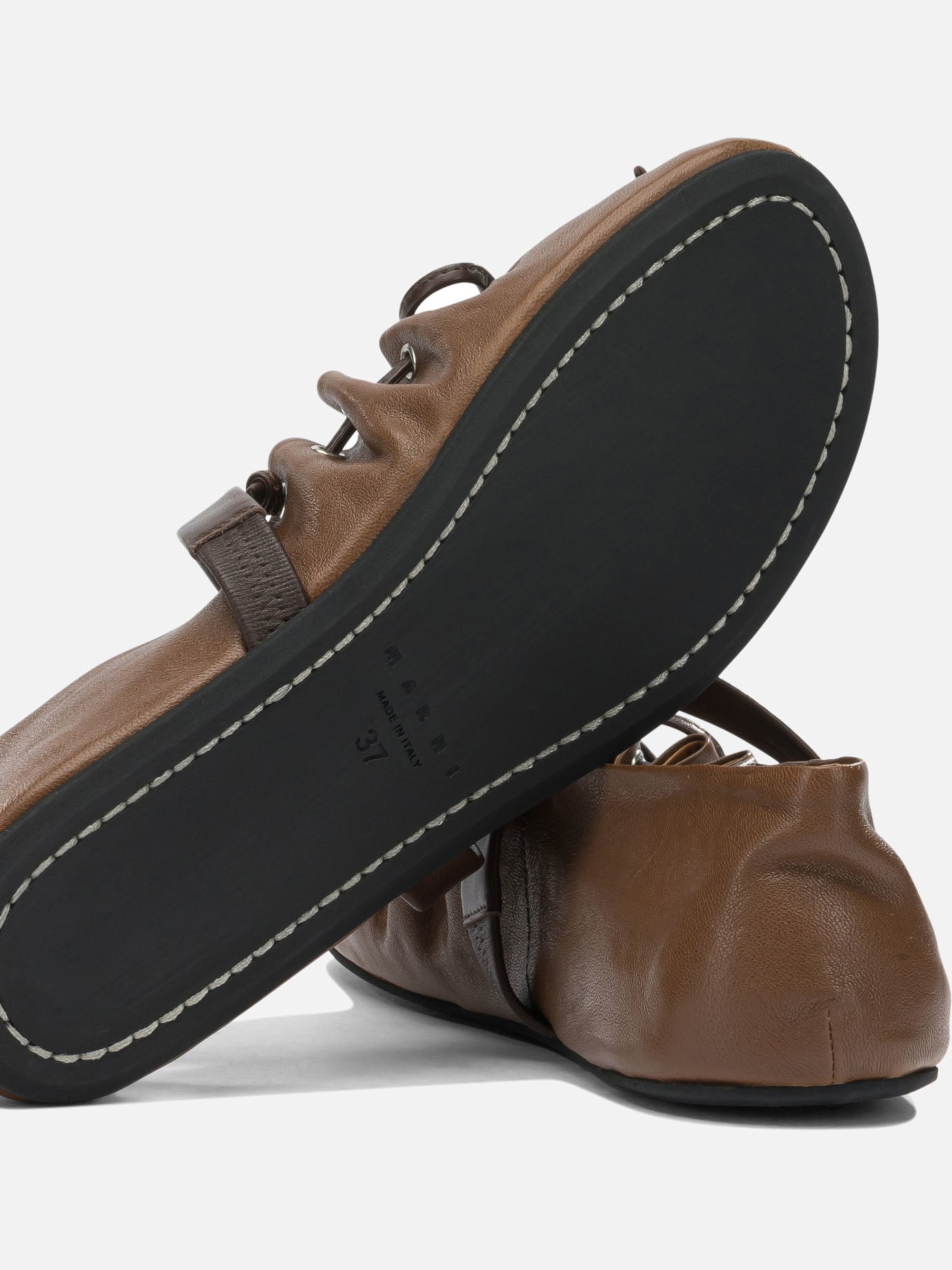 Mary Jane ballet flats 100% ovine leather - 100% rubber  Brown - Marni Women | PDP | VIETTI Online Store | Zoom-Modal_5
