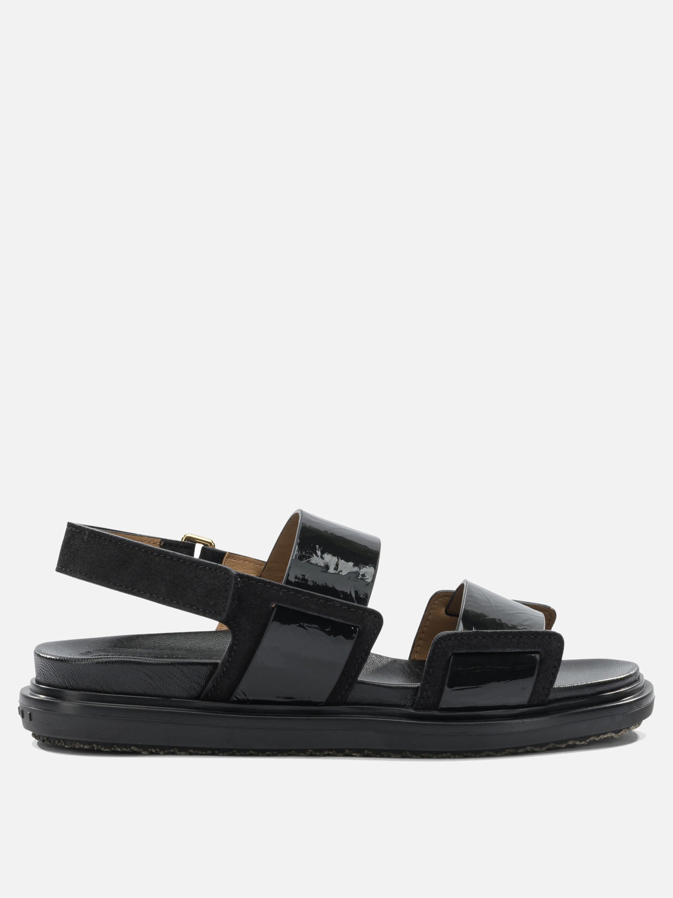 Flat sandals 100% calf leather - 100% rubber  Black - Marni Women | PDP | VIETTI Online Store | thumbnail