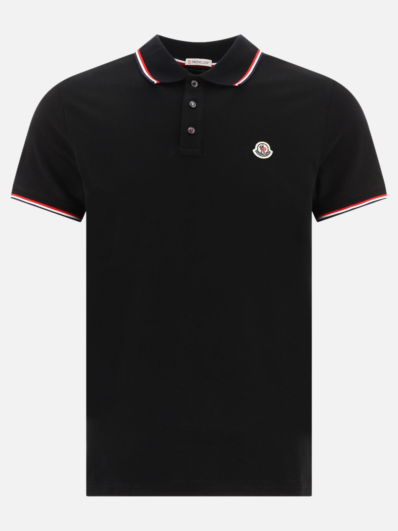 Polo shirts with buttons Logo  Black - Moncler Men | PDP | VIETTI Online Store | thumbnail